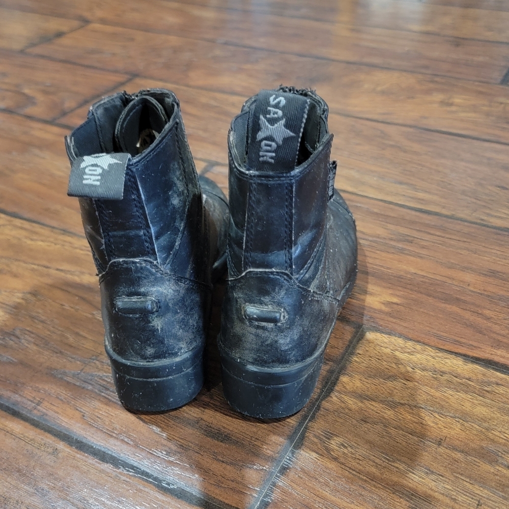 Kids Black Leather Boots - Picture 4 of 8